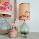 Lampe dame jeanne  abat jour fleuri