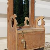 Old teak barber mirror