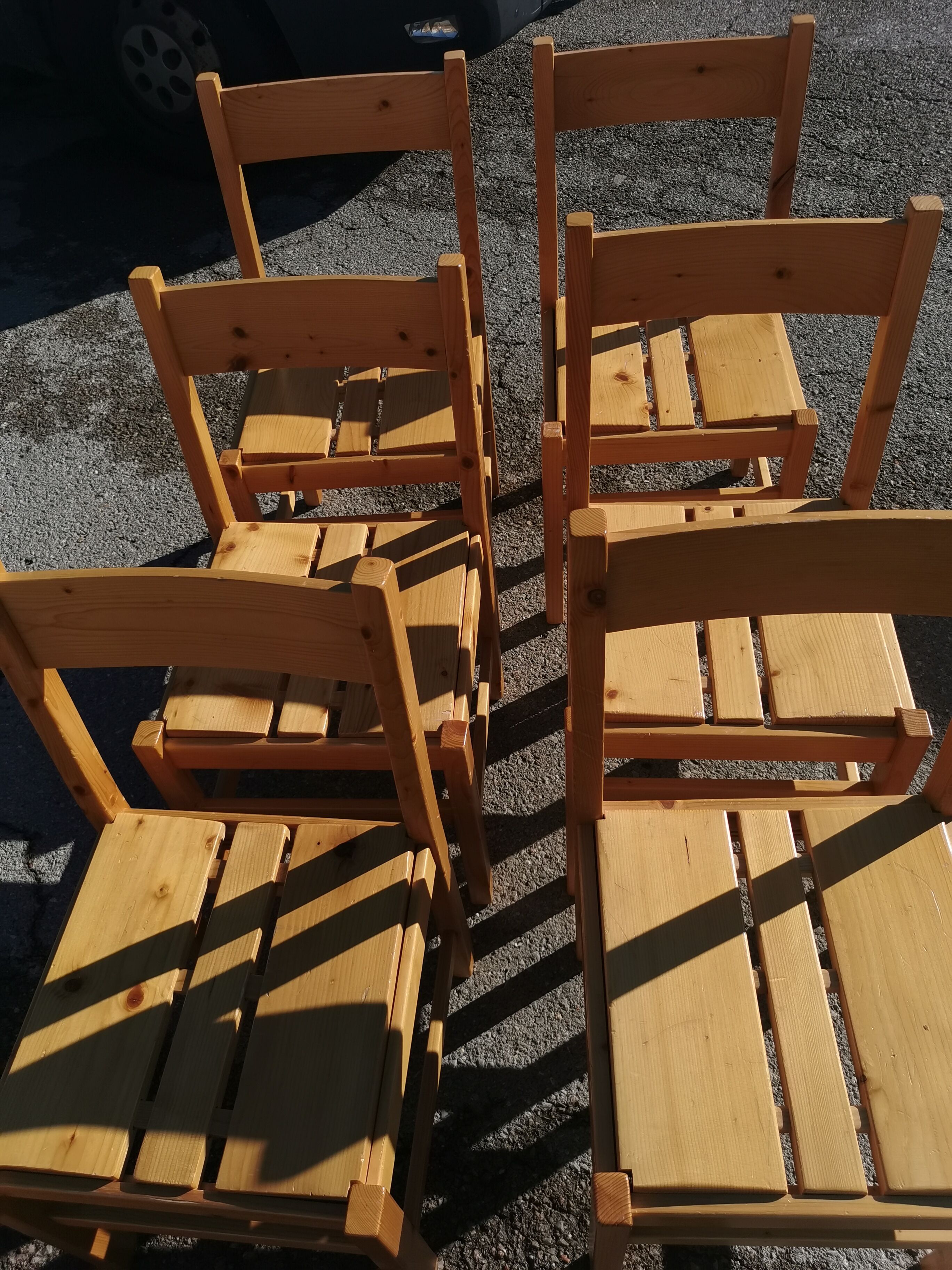 Les arcs mobilier series of 6 chairs by Charlotte Perriand