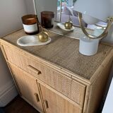 Mid century rattan bamboo sideboard