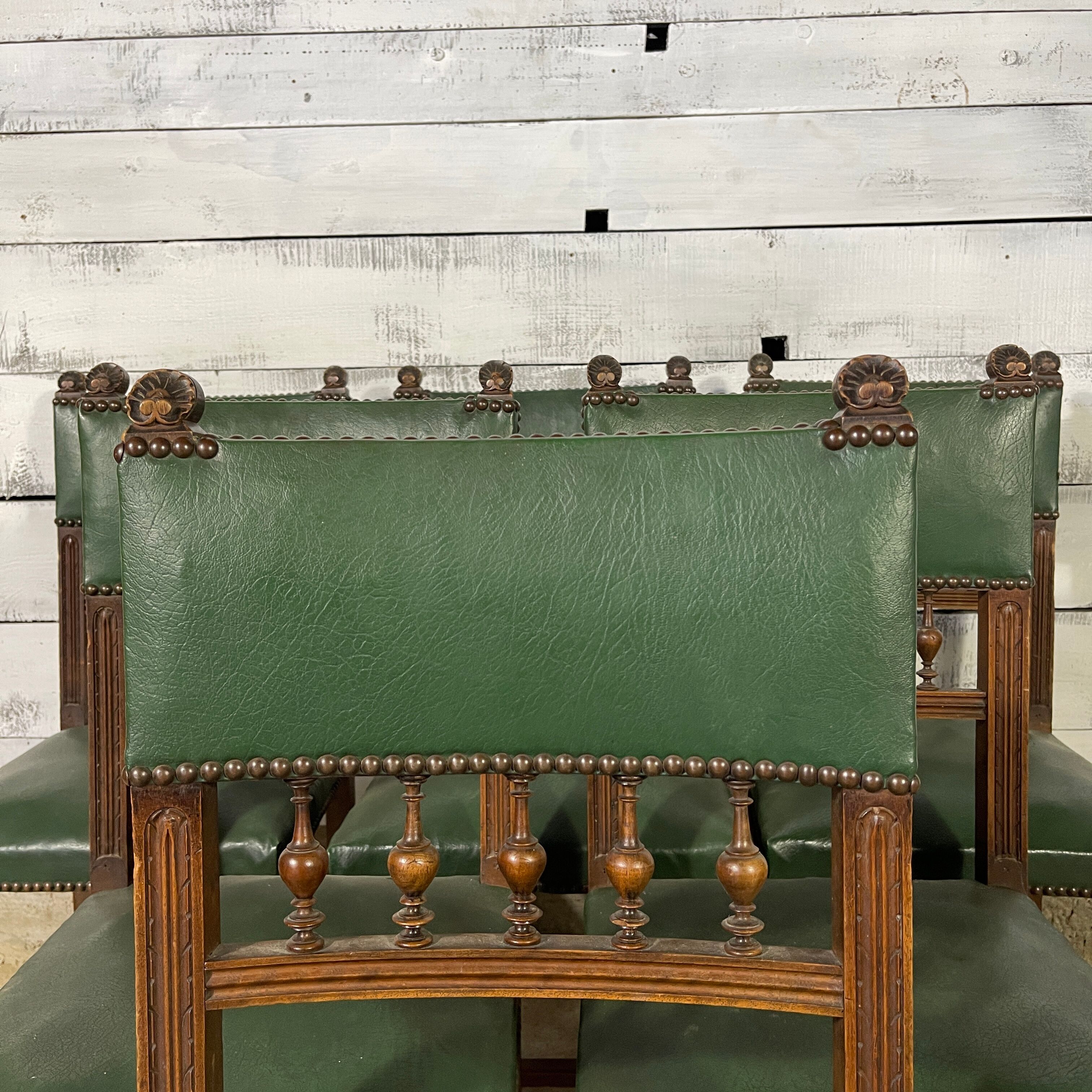 Series of 6 antique chairs