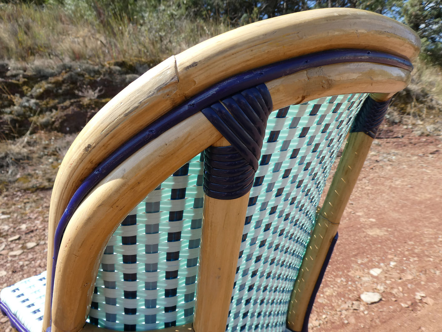 Pair of chairs bistro paris terrace in rattan and caning