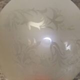 Engraved glass globe tulip oil lamp