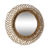 Wicker sun mirror, France 1960's