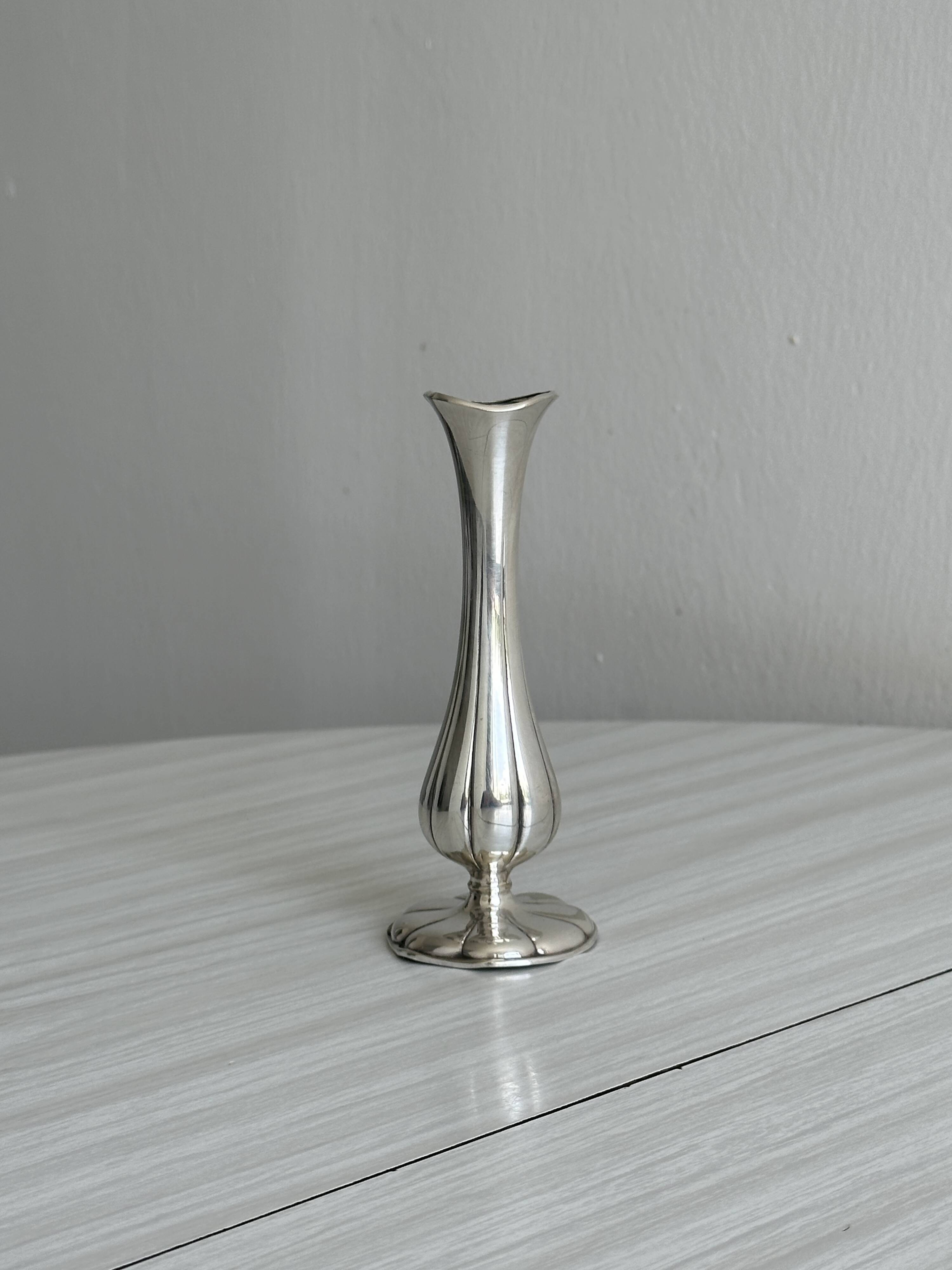 small antique silver-plated metal soliflore