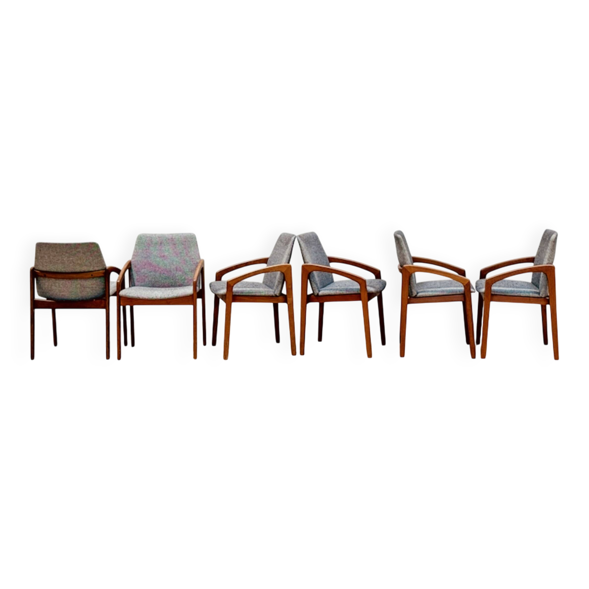 Set of 6 Danish “Knife Chairs” by K.S, 1960s