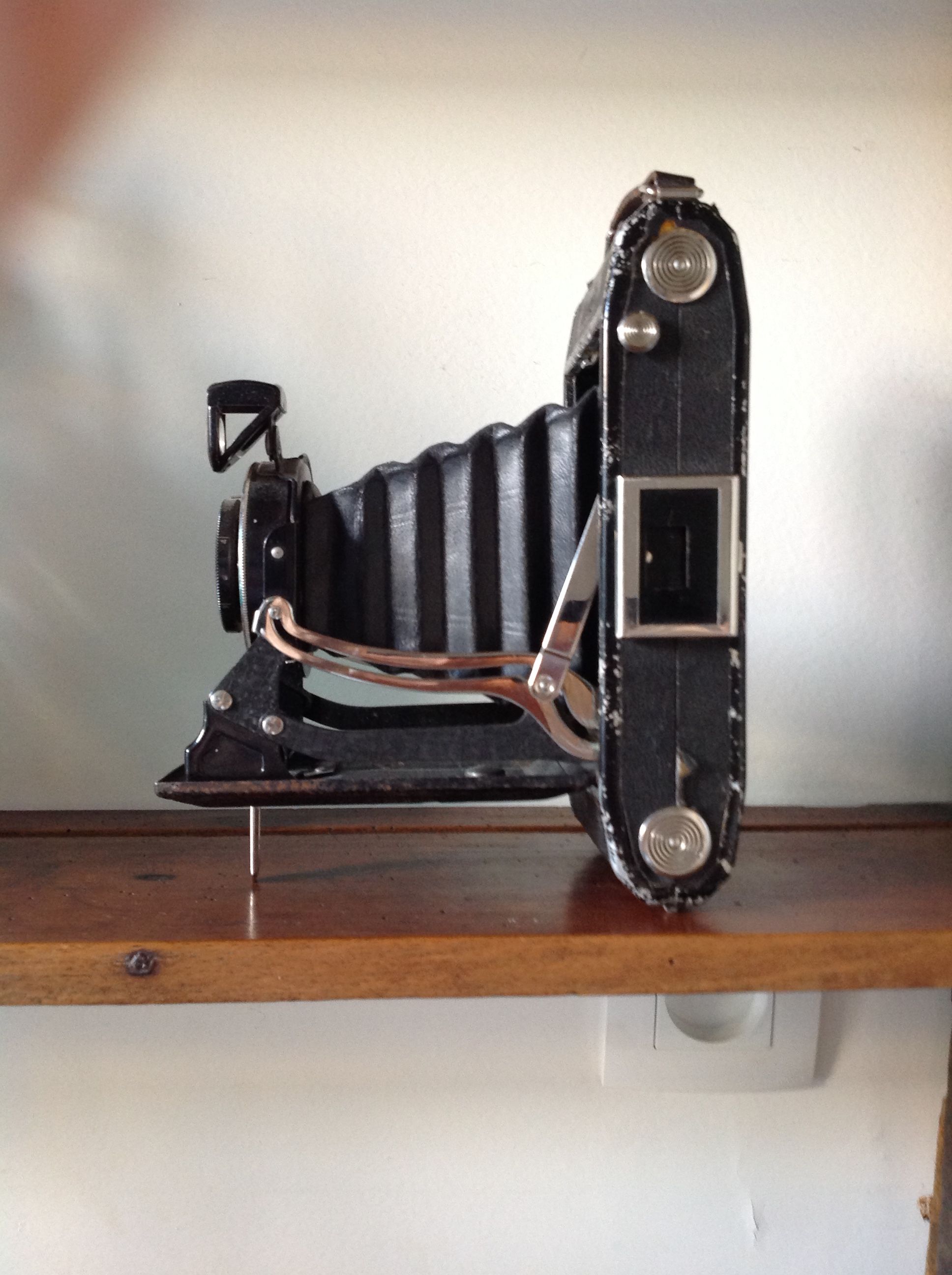 Zeiss Ikon bellows camera with its saddlebag