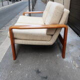Scandinavian sofa in teak two-seater 60s