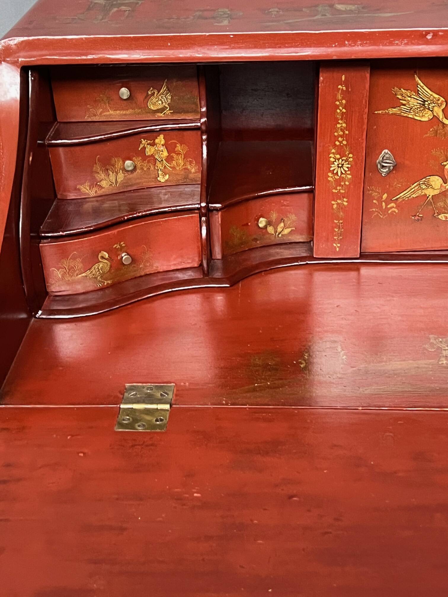 Antique Chinese secretary desk. Hand-painted.