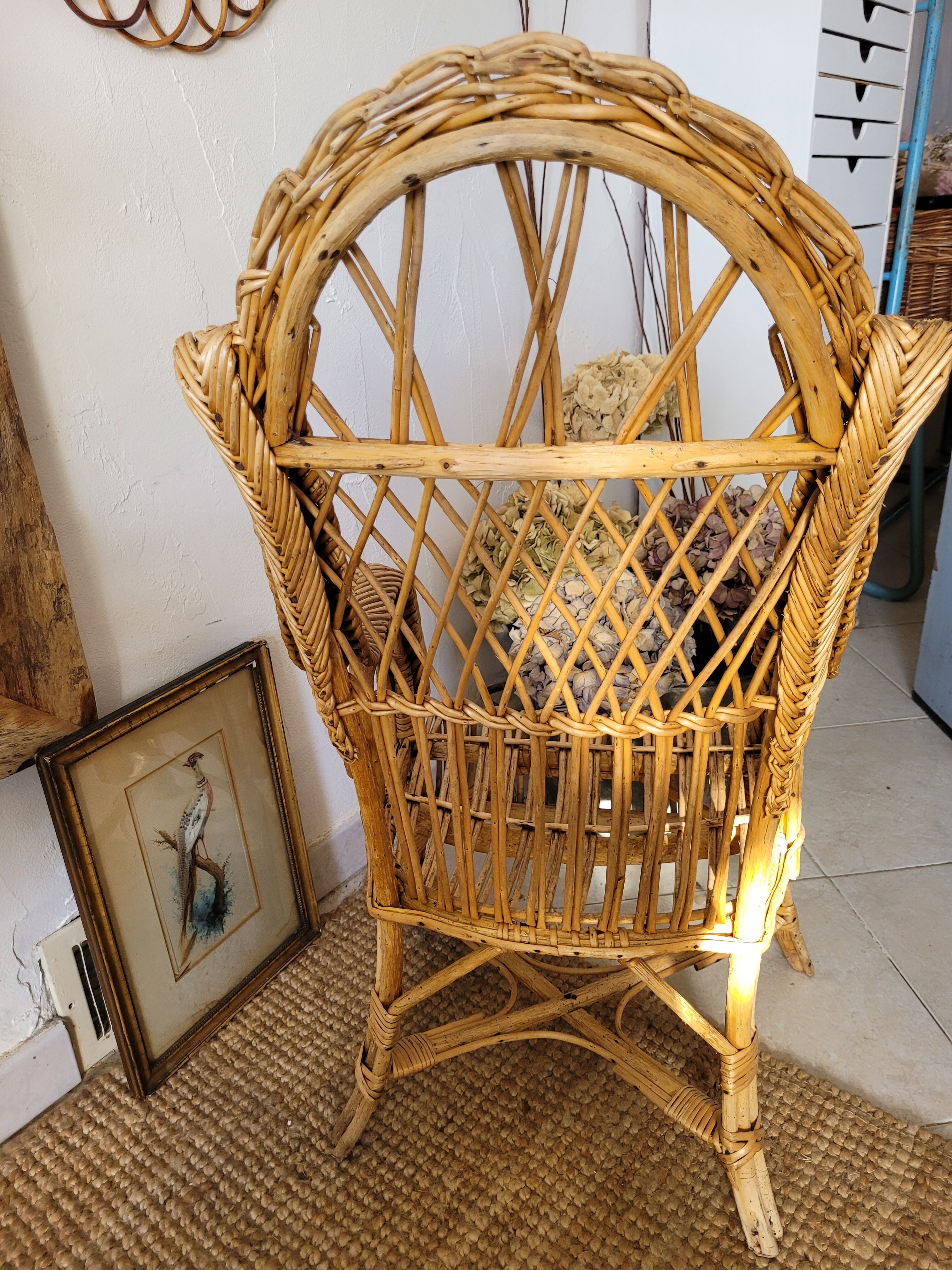 Vintage rattan armchair