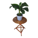 Tripod rattan side table / guéridon from the 1960s-1970s.