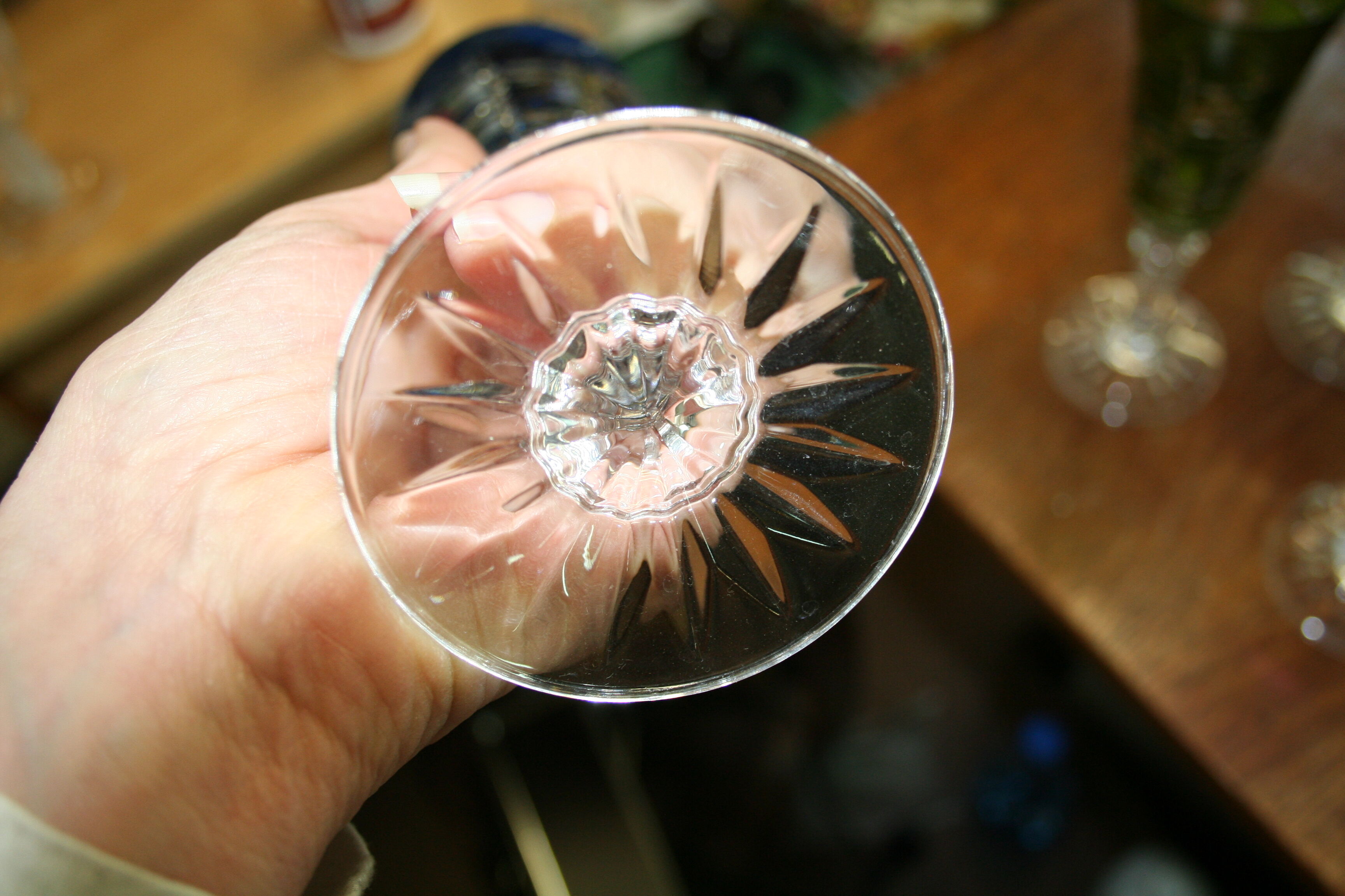 6 colored crystal flutes