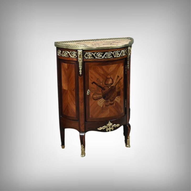Small living room piece in precious wood marquetry, Louis XVI style – mid-19th century.
