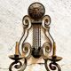 Pair of neoclassical wrought iron wall lights