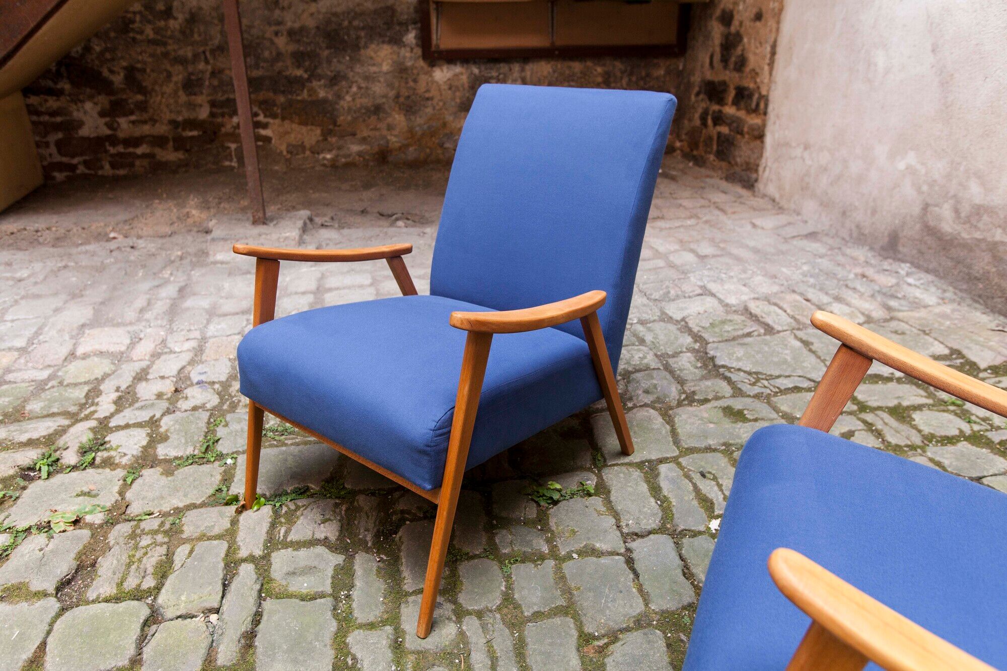 Pair of Scandinavian armchairs from the 60s new fabrics and foam