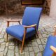 Pair of Scandinavian armchairs from the 60s new fabrics and foam