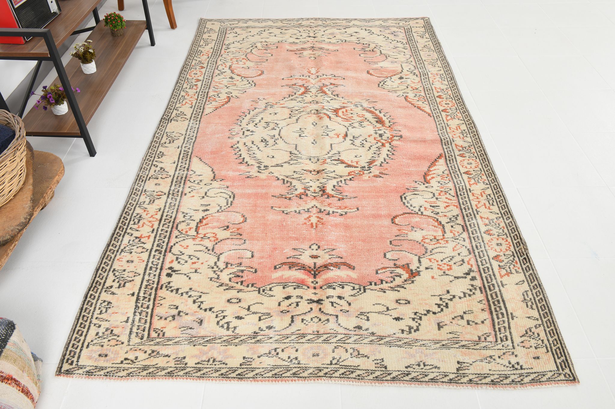 5x9 Madallion Pastel Vintage Rug, 263x160Cm