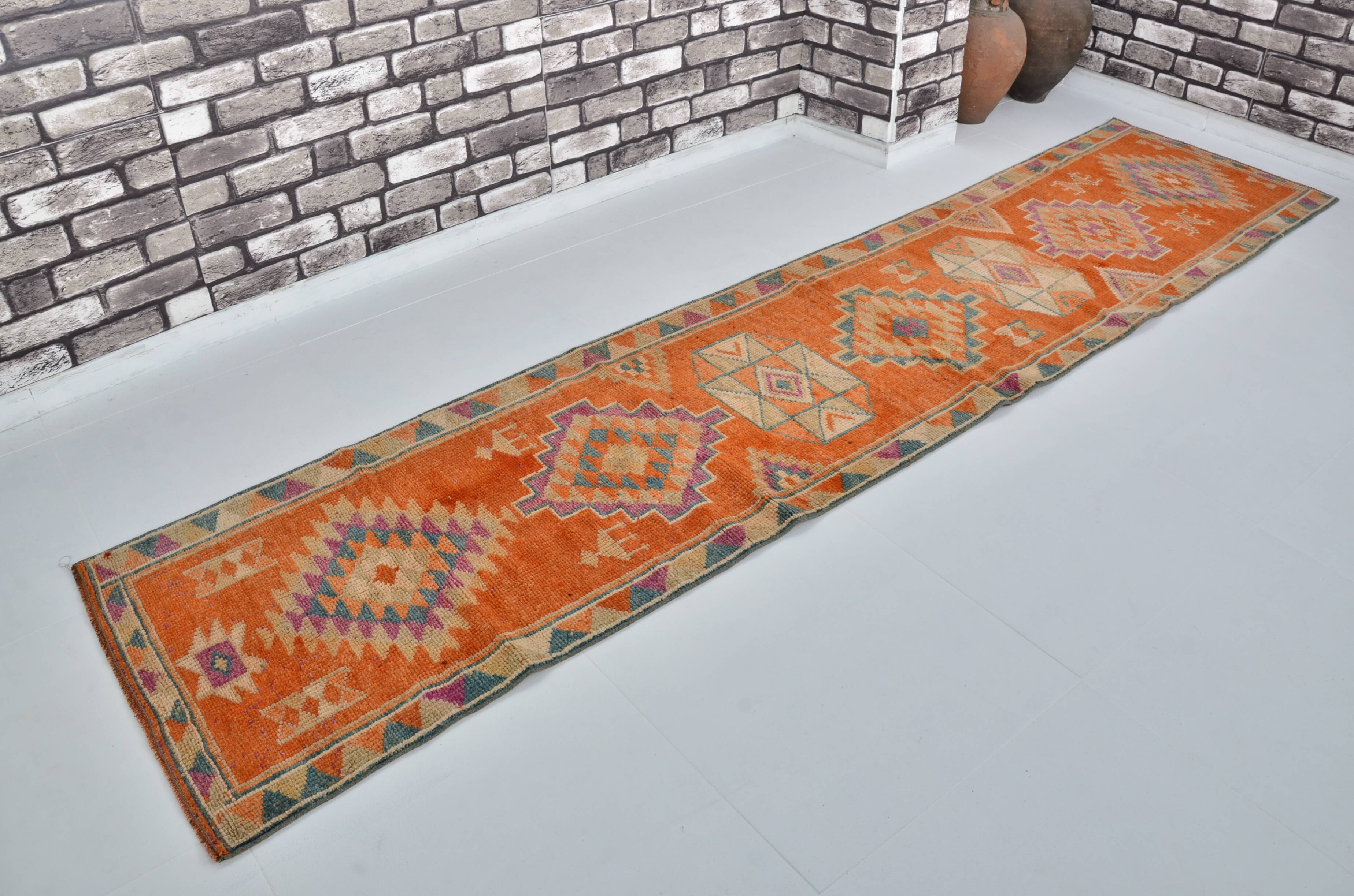 Orange Neutral Vintage Runner Rug sku 2113