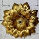 Vintage flower wall lamp in gilded metal