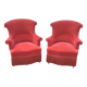 Pair of fringed crapaud armchairs