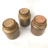 Set of 3 varnished sandstone pots