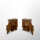 Tables de chevet Art déco italiennes en ronce de noyer, années 1930.