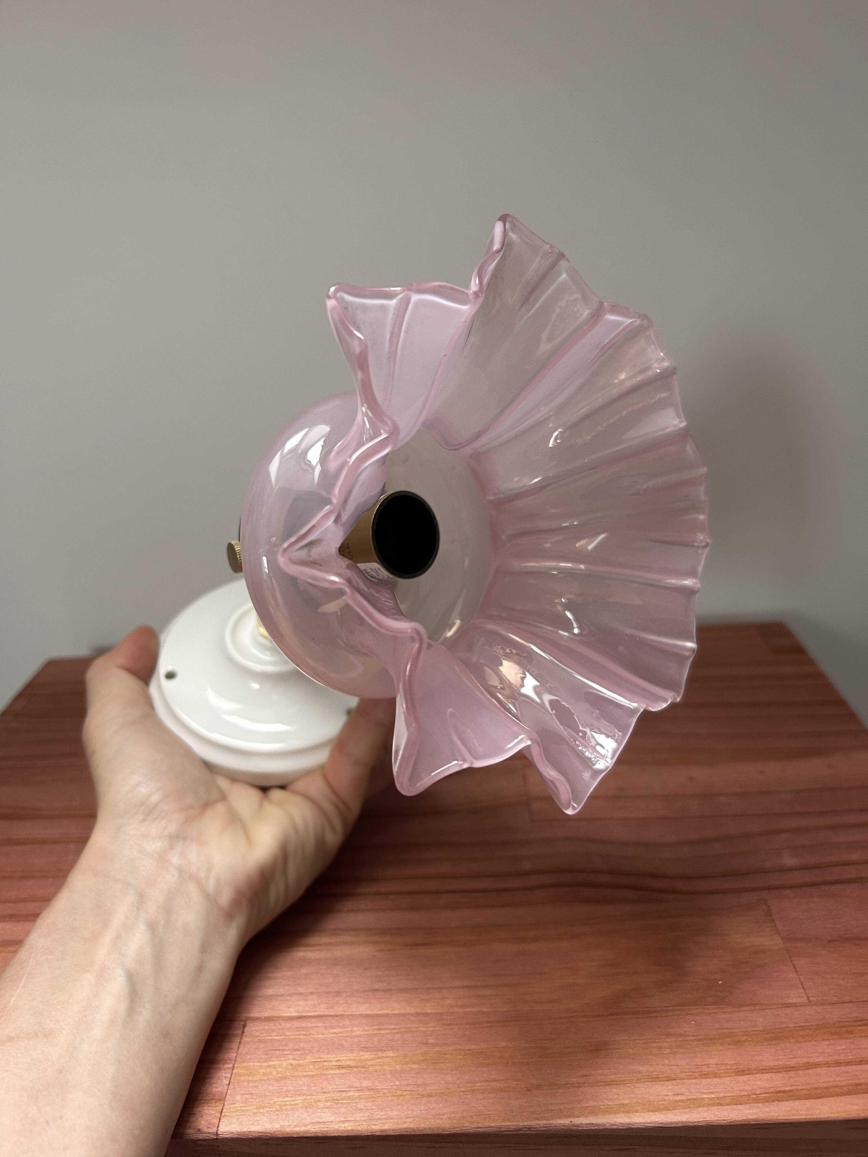 Vintage ceramic and glass tilting wall light