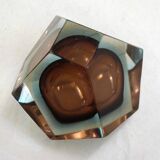 Sommerso faceted ashtray and pocket tray, made of Murano glass.