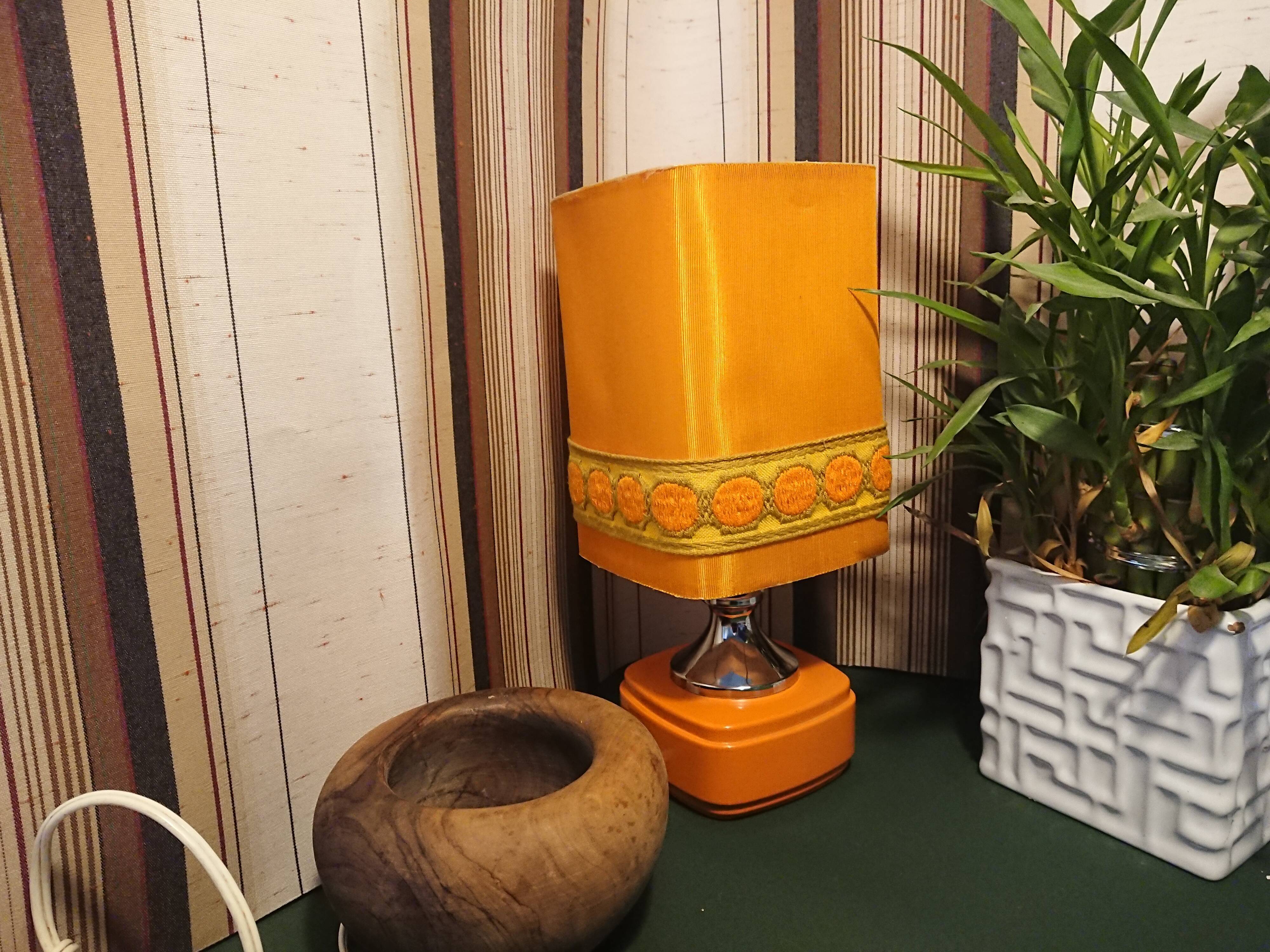 Orange bedside lamp year 70