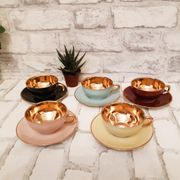 French fine porcelain coffee cups, colors and gold