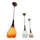 Scandinavian suspension trio Holmegaard 1960, opal glass blown.