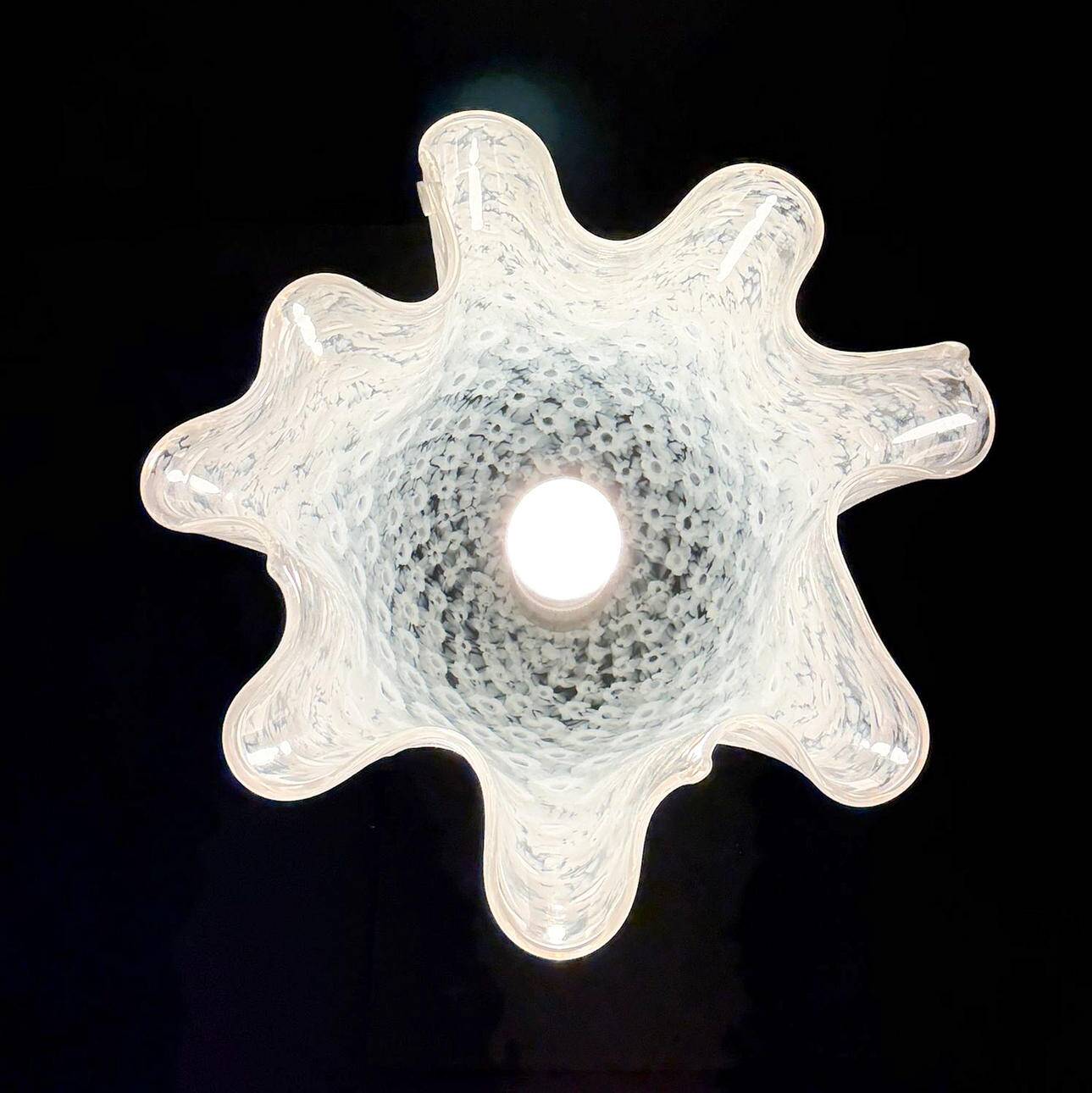 Paolo Venini. Mid-century ceiling lamp 'Fazzoletto', Murano glass, La Murrina, Italy, 1970s.