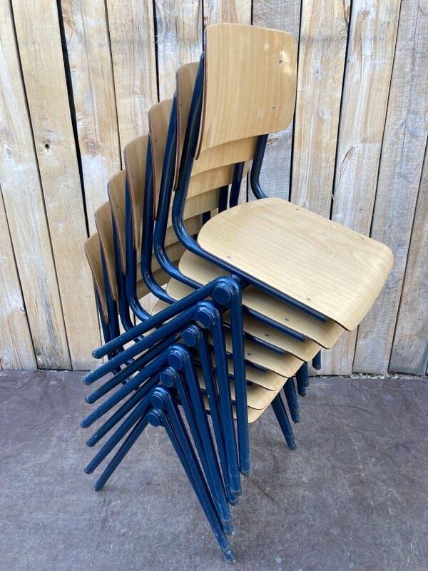 Vintage Galvanitas S35 chair – blue compass frame