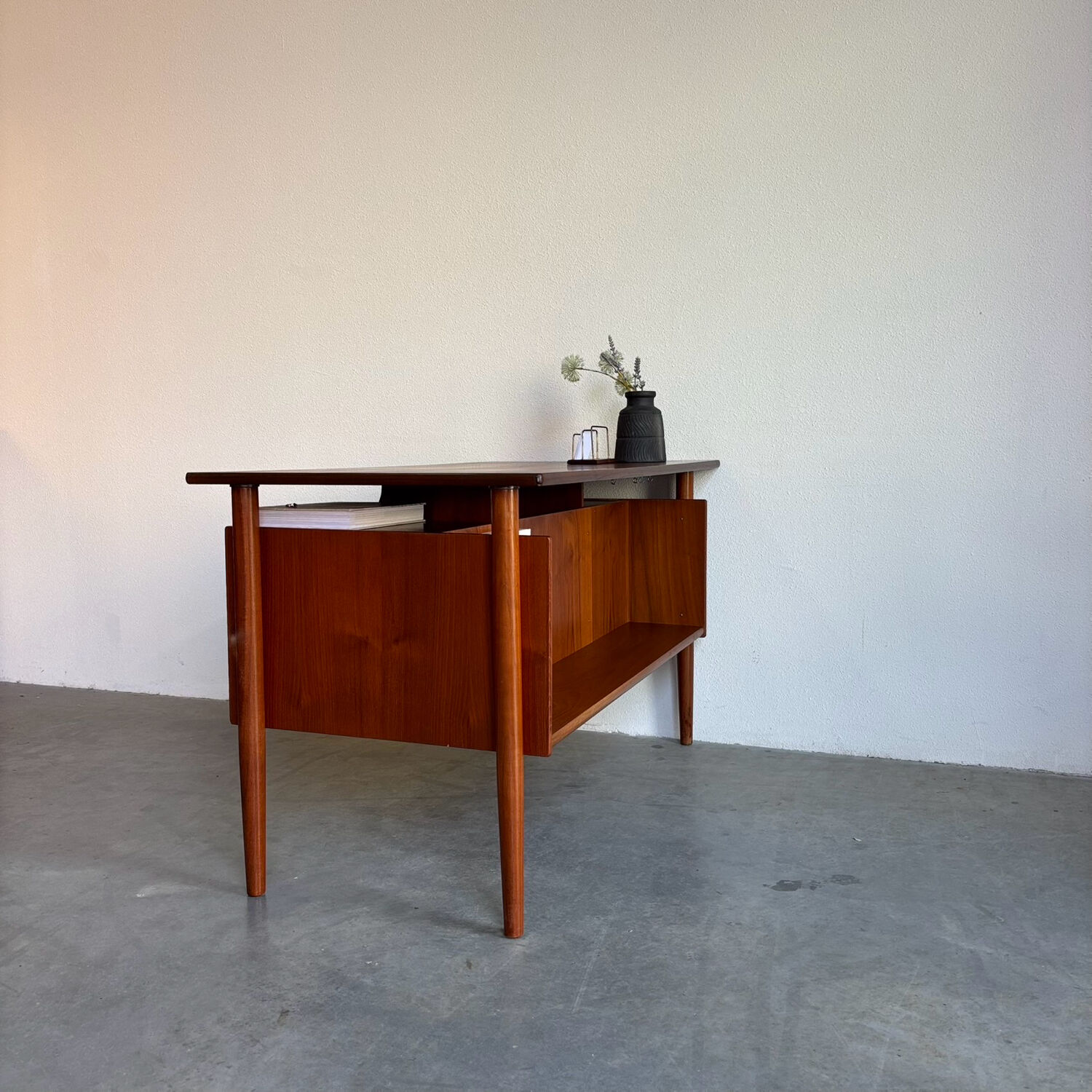 Vintage Danish freestanding desk teak