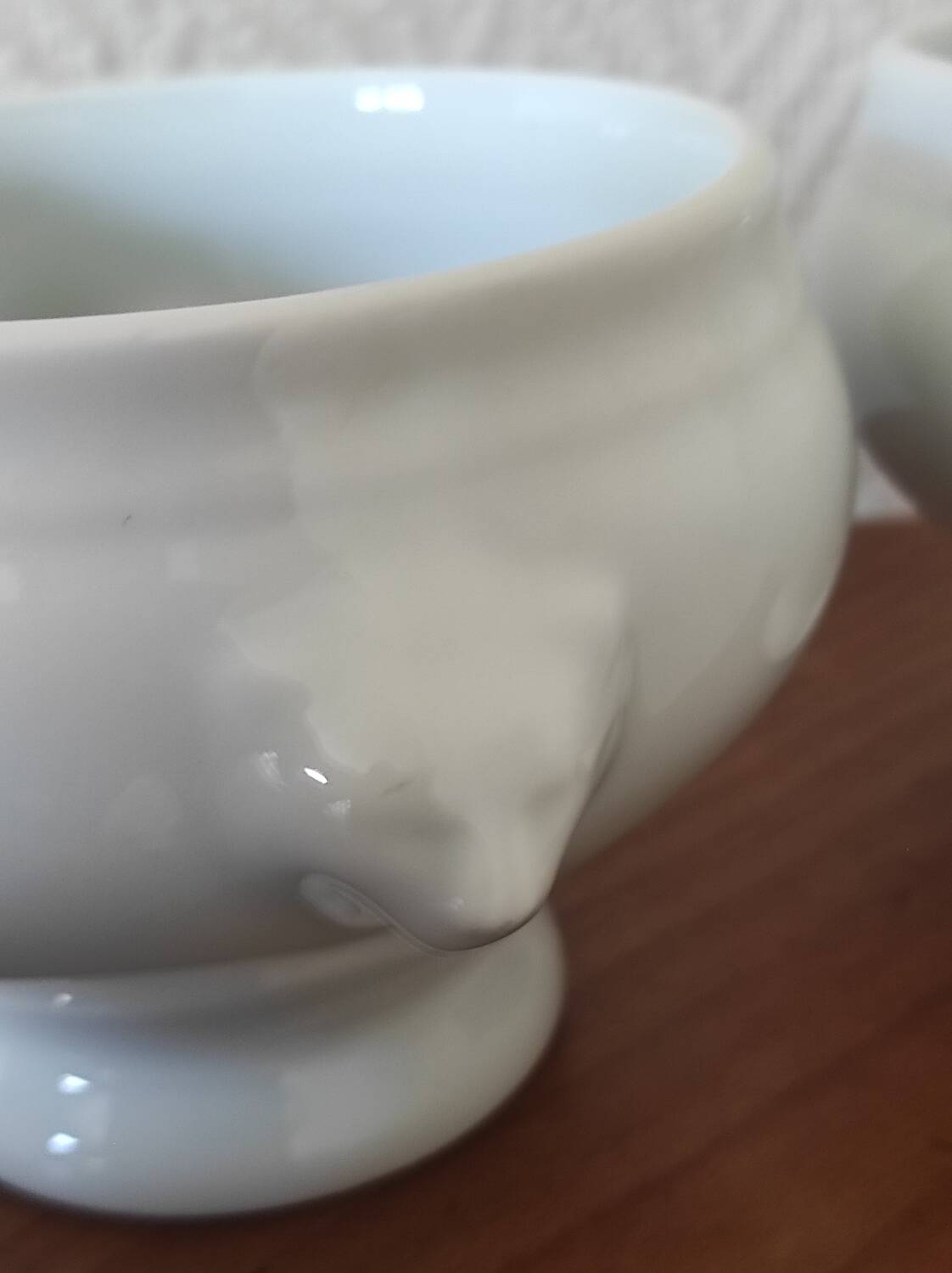 Set of 2 mini French porcelain soup tureens