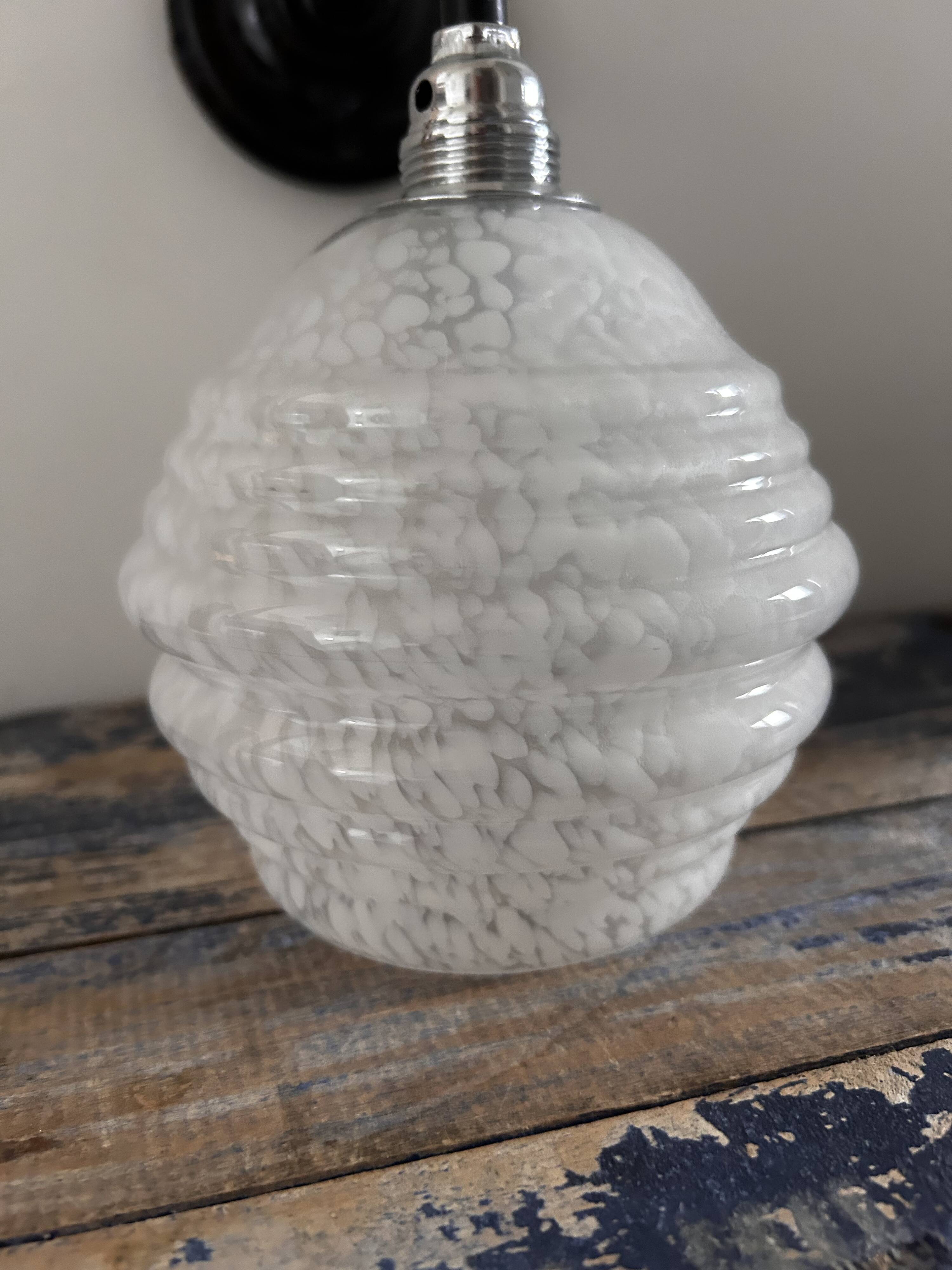 Vichy Art Deco glass wall light