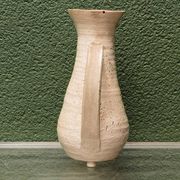 Vessel, jug, signed, 1950s, red terracotta, cream slip.