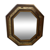 Beveled mirror frame gilded wooden 80 x 67cm.
