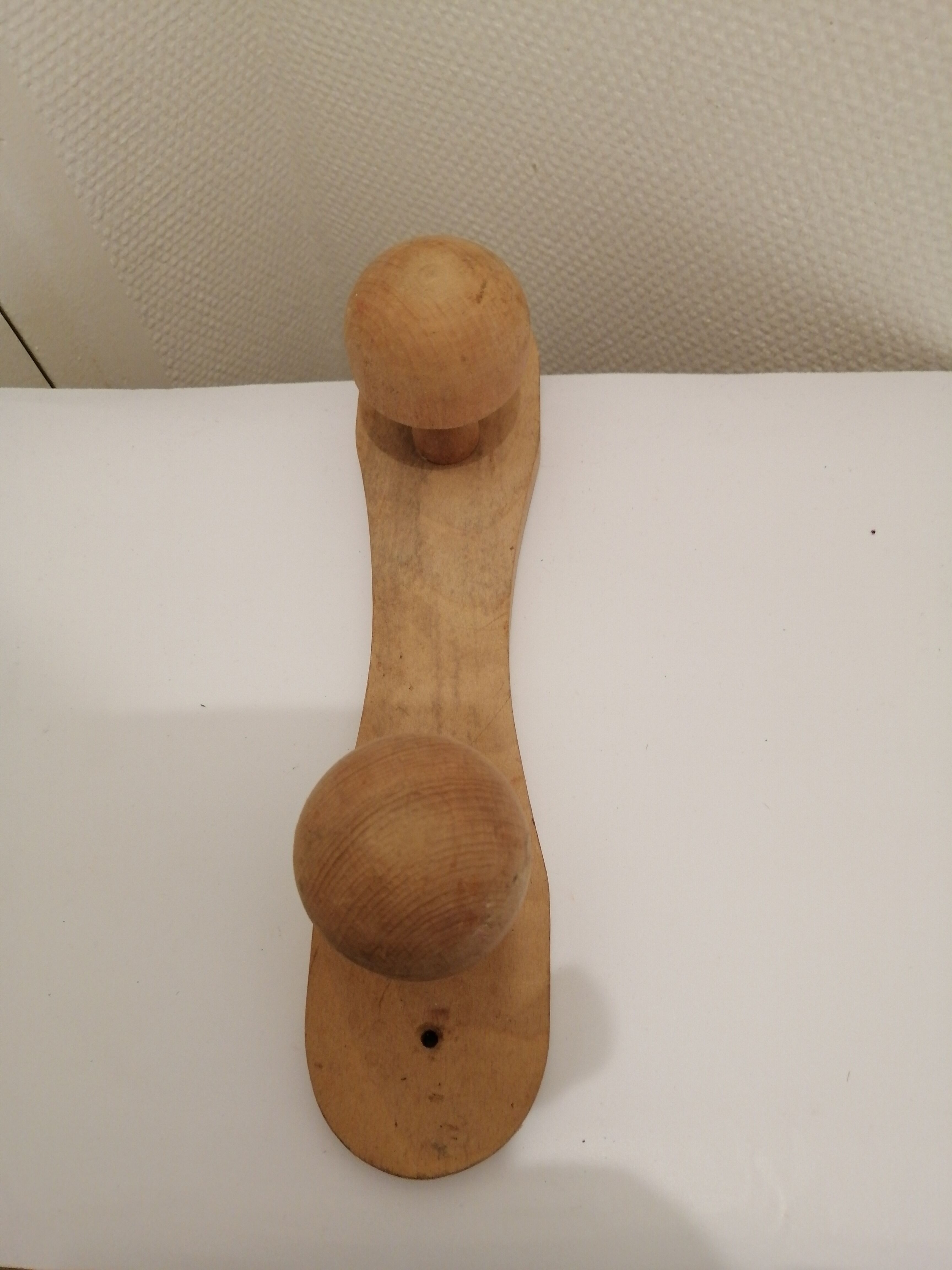 Wooden wall coat rack