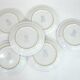 6 small white stoneware dessert plates - floral decoration - Country Charm Collection