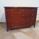 Rare - 6 drawer chest of drawers - mahogany - Louis xvi style - spinning top feet