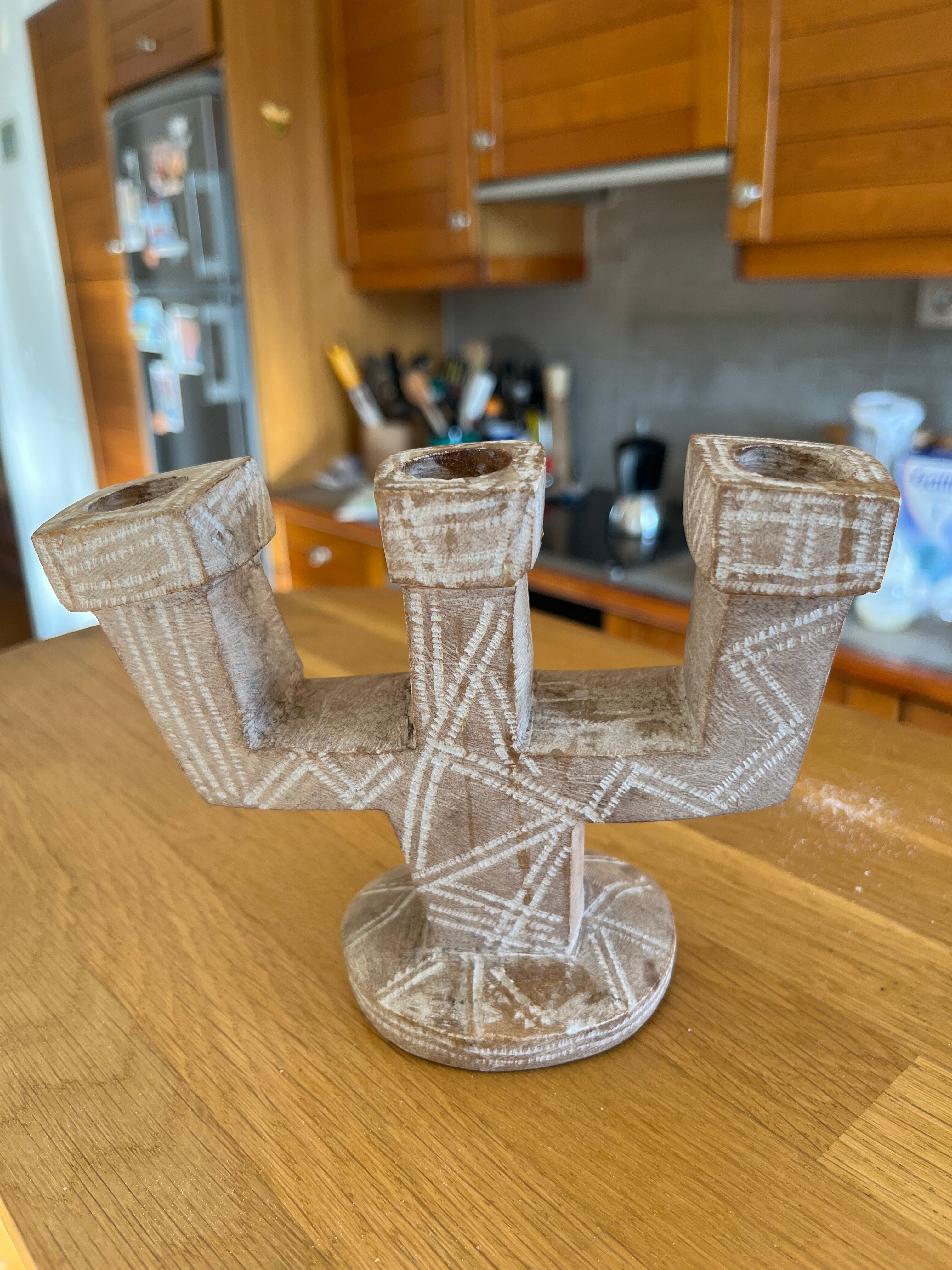 Brutalist stone candle holder