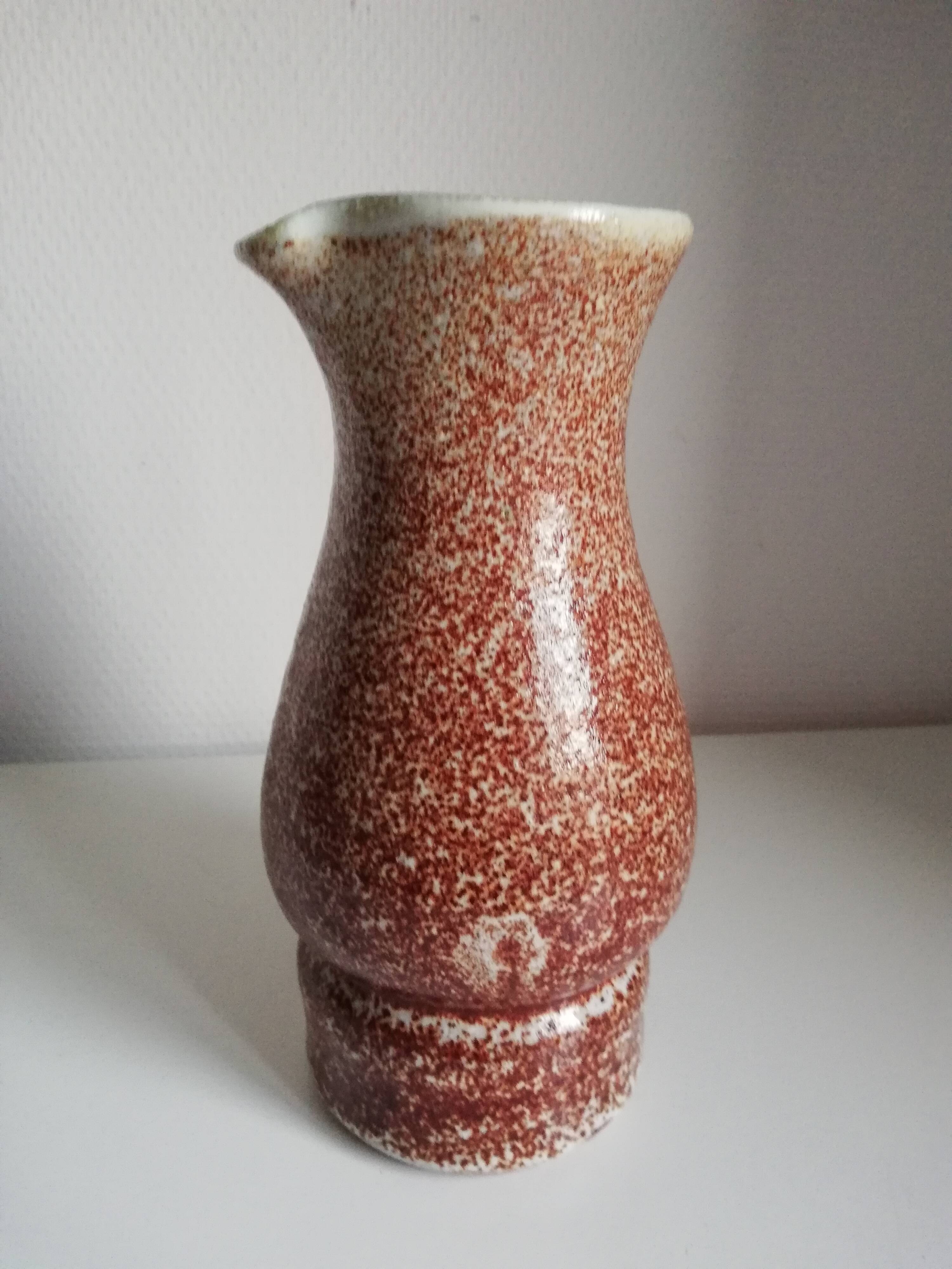 Signed ceramic pitcher vase