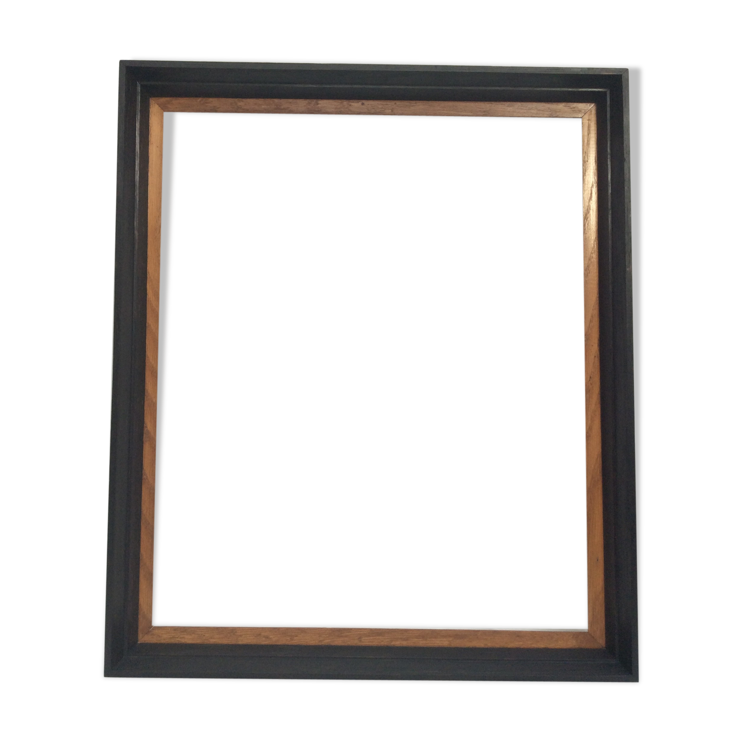 Empty frame in black wood and vintage wood dimension: 56x46.5cm total size 63x53.5cm-