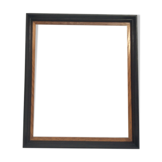 Empty frame in black wood and vintage wood dimension: 56x46.5cm total size 63x53.5cm-