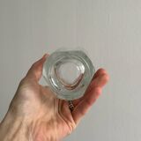 Small thick glass vase, triangular design