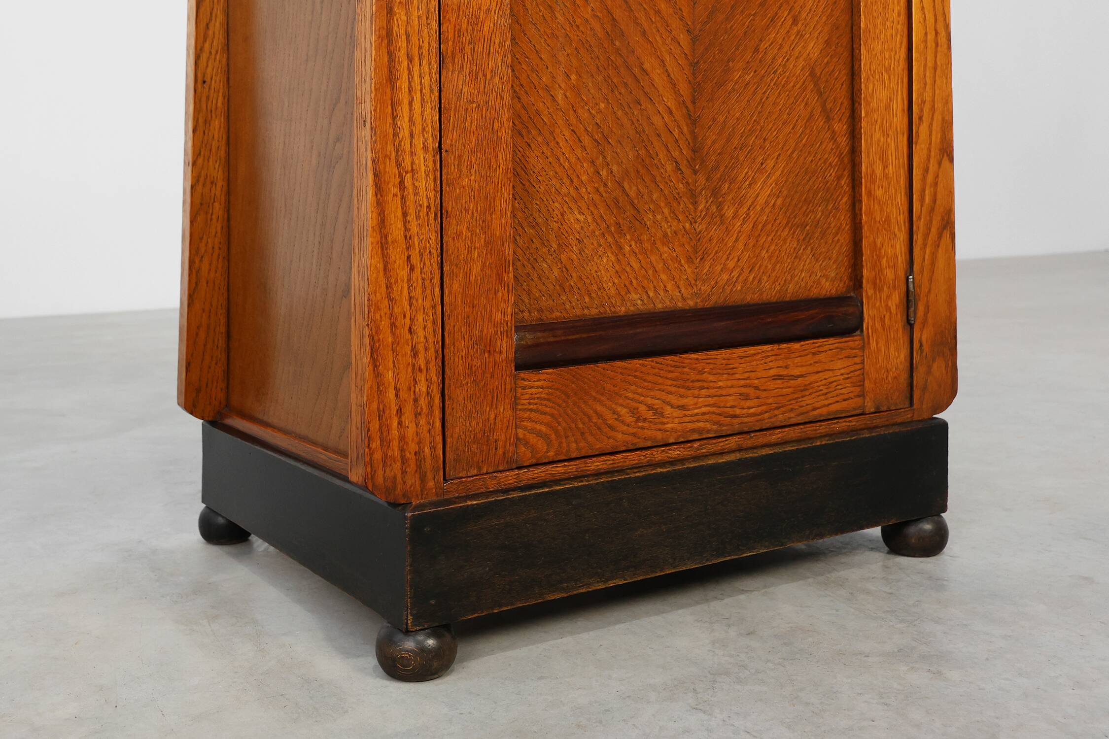 Amsterdamse school wooden cabinet or nightstand, The Netherlands ca. 1915