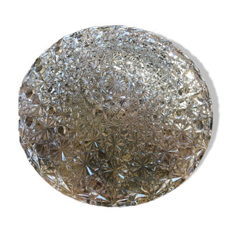 Large old crystal dish