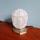 Art Deco night light in nickel-plated bronze and frosted glass, 1920.