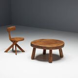 Brutalist Folk Art Coffee Table, France, 19th Century
